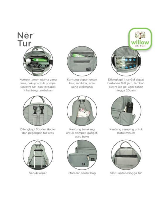 Nertur Diaper Bag Midi Cooler Modular Waterproof