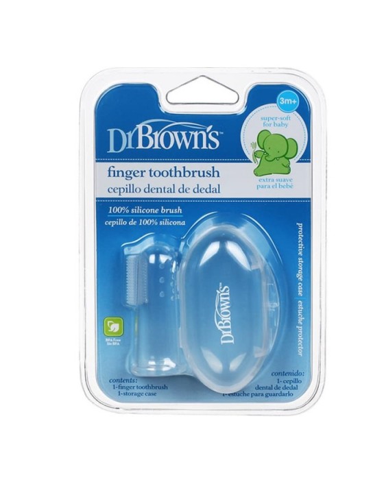 DR BROWN HG010 SILICONE FINGER TOOTHBRUSH WITH CASE