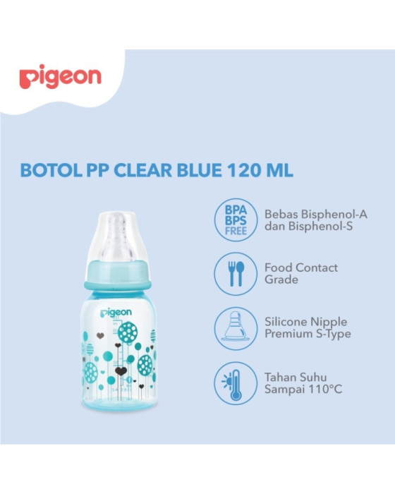 Pigeon Bottle PP Premium Pigeon Bottle PP Premium Clear Round Base 120ml