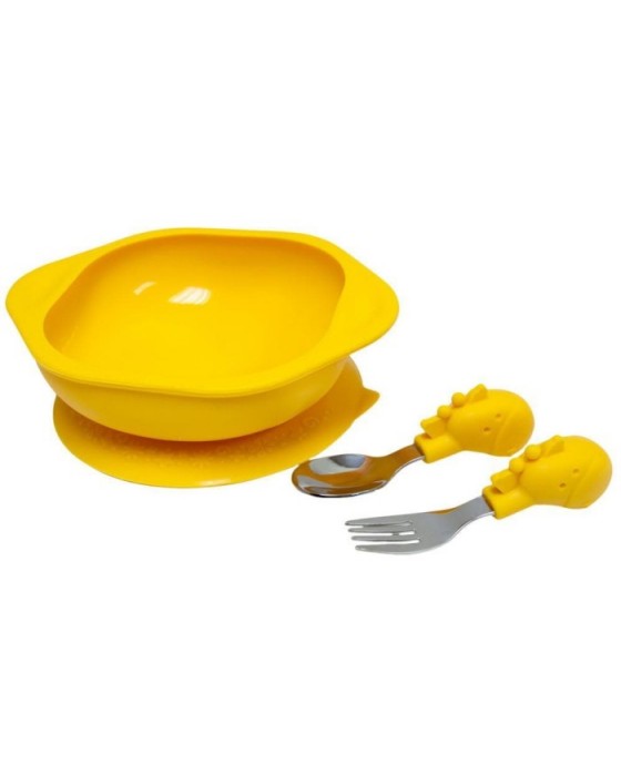 MARCUS & MARCUS TODDLER MEALTIME SET MANGKUK MAKAN BAYI - YELLOW