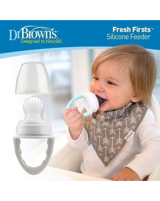 DR BROWN FIRSTS SILICONE FEEDER - GREY