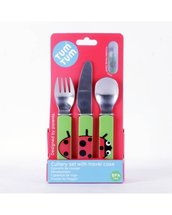 TUMTUM TT1003 LADYBIRD TRAVEL CUTLERY PERALATAN MAKAN ANAK