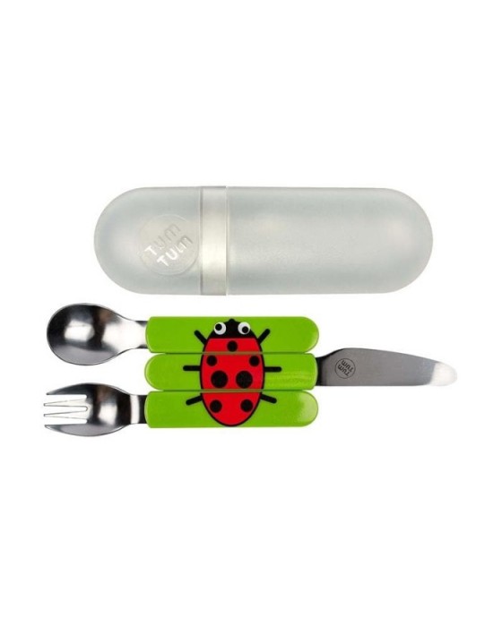 TUMTUM TT1003 LADYBIRD TRAVEL CUTLERY PERALATAN MAKAN ANAK