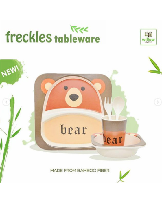 FRECKLES FEEDING SET BEAR SET PERALATAN MAKAN ANAK