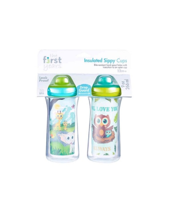 THE FIRST YEAR Y6676 INSULATED SIPPY CUP 2PK 9OZ - BOY