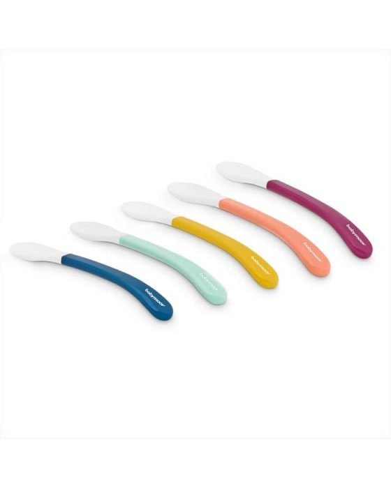 BABY MOOV 102408 SET OF 5 FLEXIBLE HEAD SPOONS 2ND AGE MULTICOLOR