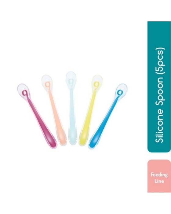 BABY MOOV 102407 SET OF 5 SILICONE SPOONS 1ST AGE MULTICOLOR