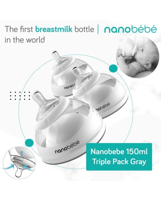 NANOBEBE TRIPPLE PACK GREY