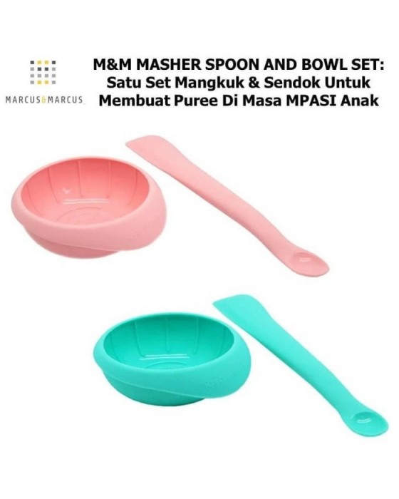 MARCUS & MARCUS MASHER SPOON AND BOWL SET - PINK