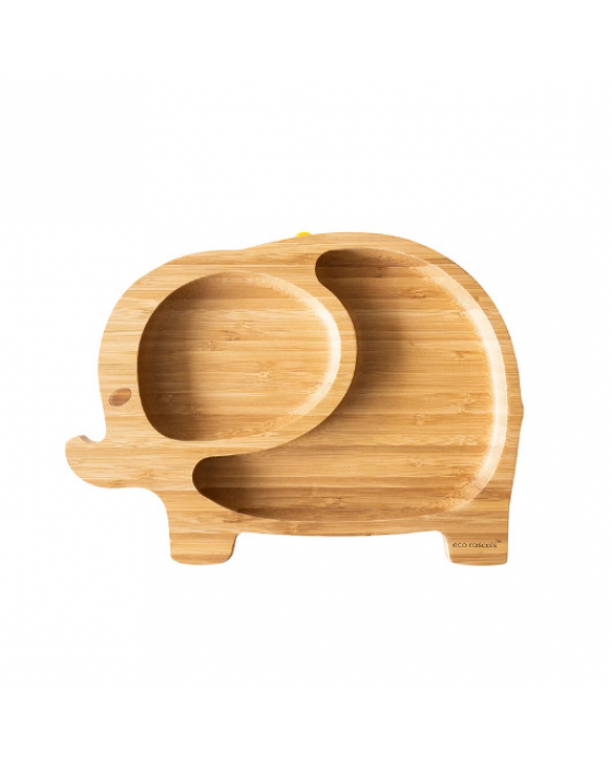 ECORASCALS BAMBOO SUCTION PLATE AND SPOON ELEPHANT - GREEN