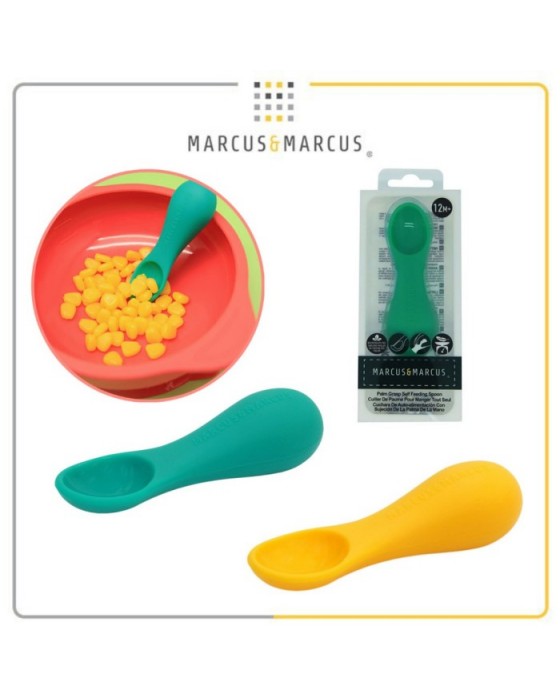 MARCUS & MARCUS PALM GRASP SELF FEEDING SPOON - GREEN