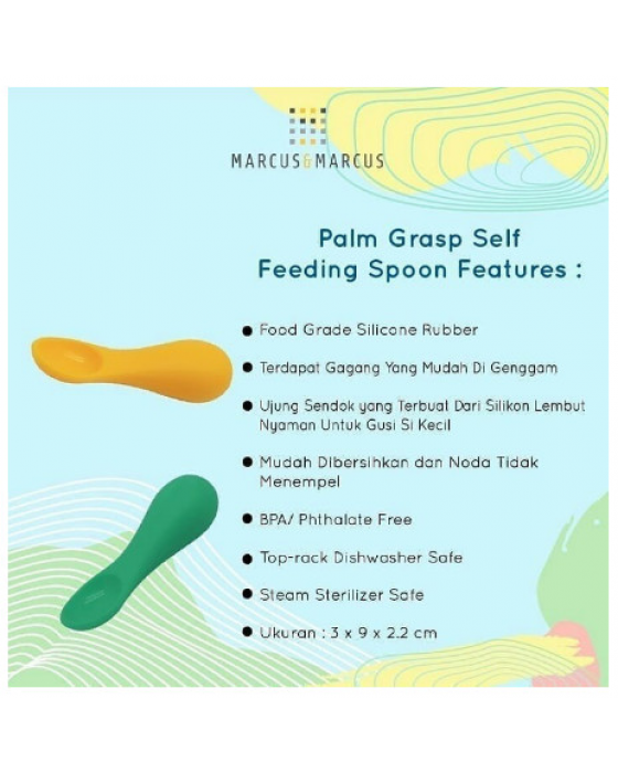 MARCUS & MARCUS PALM GRASP SELF FEEDING SPOON - GREEN