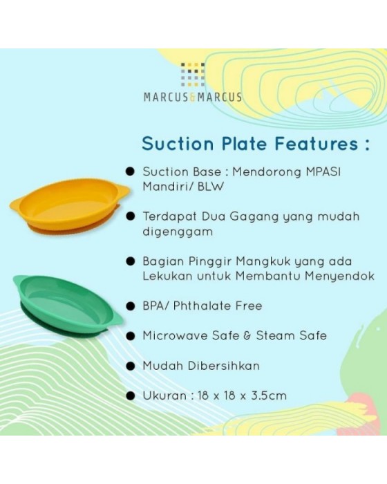 MARCUS & MARCUS SILICONE SUCTION PLATE - YELLOW