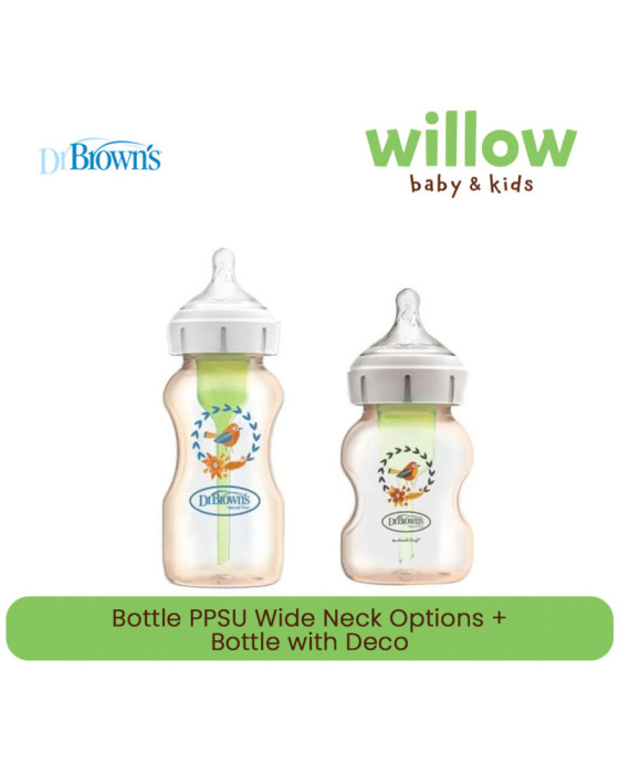 Dr. Brown Bottle PPSU Wide Neck Options+Bottle with Deco