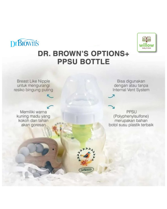 Dr. Brown Bottle PPSU Wide Neck Options+Bottle with Deco