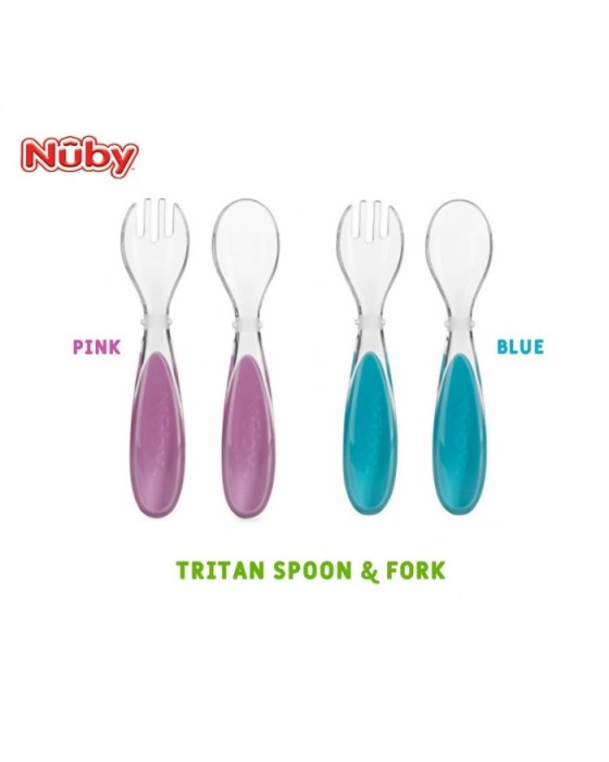 NUBY SPOON AND FORK TRITAN ALAT MAKAN BAYI