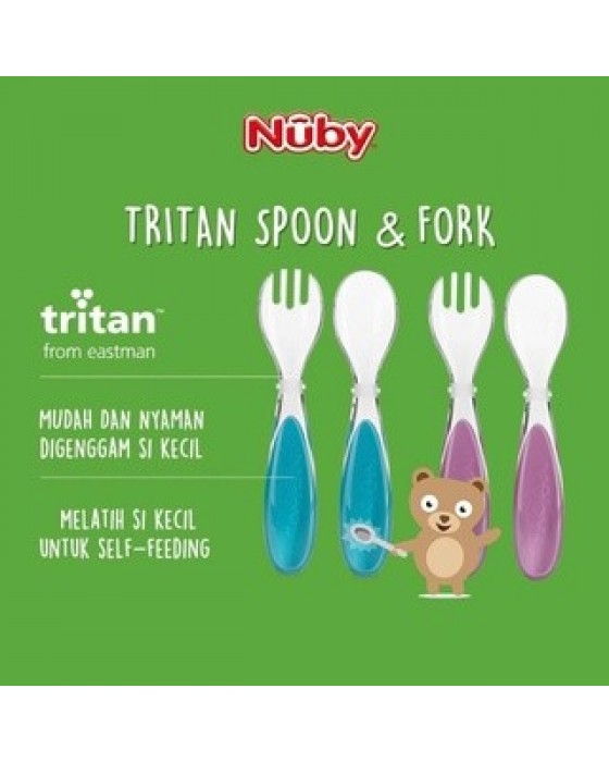 NUBY SPOON AND FORK TRITAN ALAT MAKAN BAYI