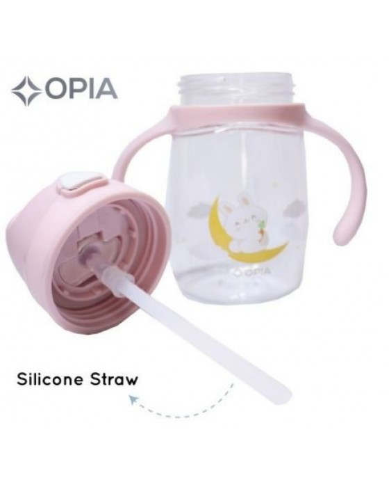 OPIA TRITAN BOTTLE BABY WITH HANDLE+PUSH STRAW 350ML - DINO