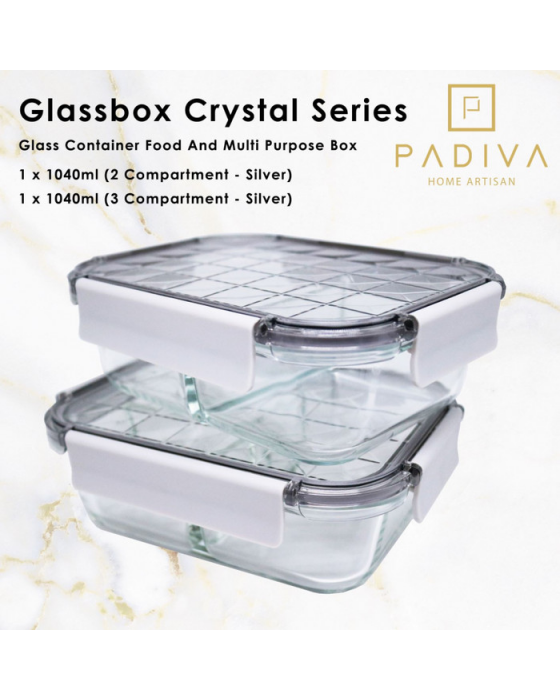 PADIVA GLASSBOX GBC1040M CRYSTAL 1040ML (MIX2+3COMPARTMENTS 1040ML) - GBC1040MS SILVE