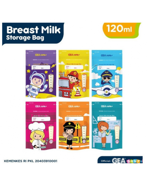 GEA BABY BREAST MILK STORAGE BAG 120ML - CHEF MAGENTA