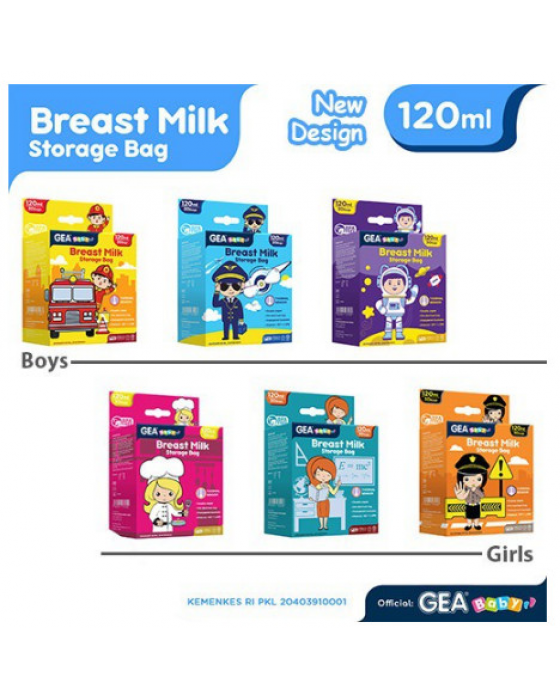 GEA BABY BREAST MILK STORAGE BAG 120ML - CHEF MAGENTA