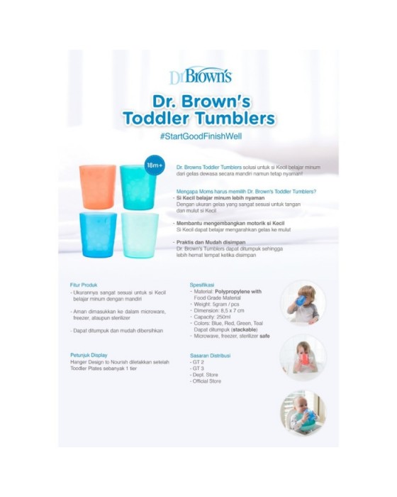 DR BROWN TF018-P2 TODDLER TUMBLER 4PK