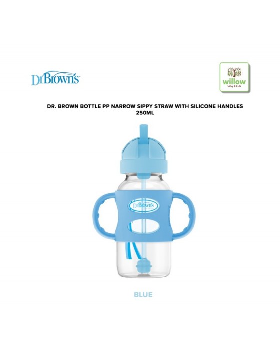 DR. BROWN BOTTLE PP NARROW SIPPY STRAW WITH SILICONE HANDLES 250ML