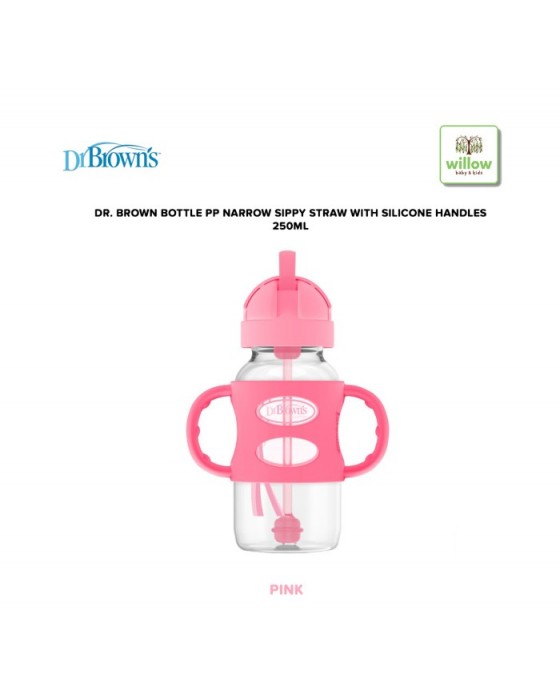 DR. BROWN BOTTLE PP NARROW SIPPY STRAW WITH SILICONE HANDLES 250ML