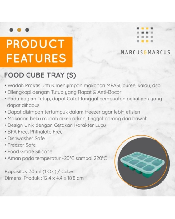 MARCUS & MARCUS FOOD CUBE TRAY SMALL 30ML