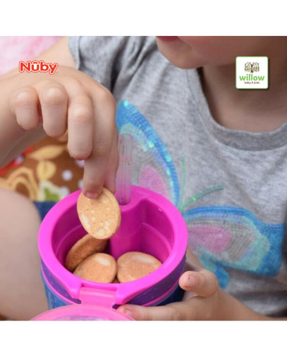 NUBY 119570 SNACK N SIP CUP WITH STRAW COVER