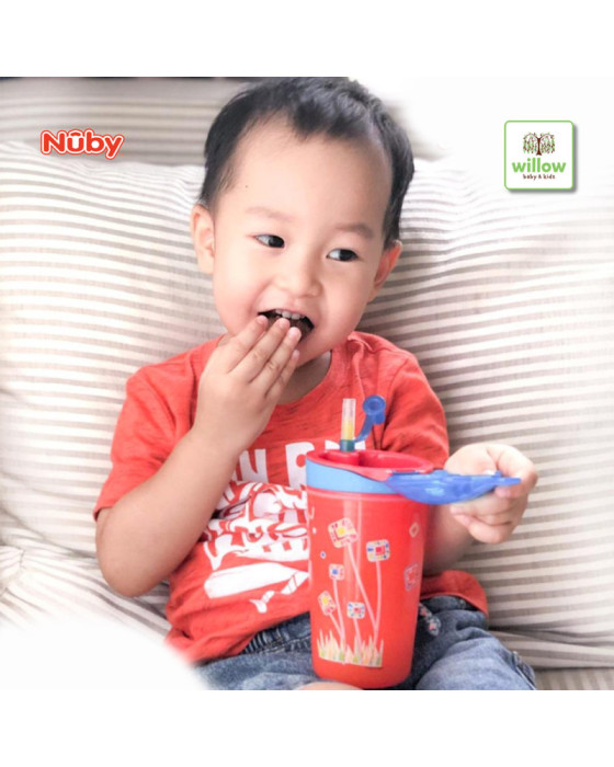 NUBY 119570 SNACK N SIP CUP WITH STRAW COVER