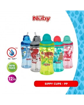 Nuby No Spill Tritan 2 Handle 360 Weighted Straw Glitter Print