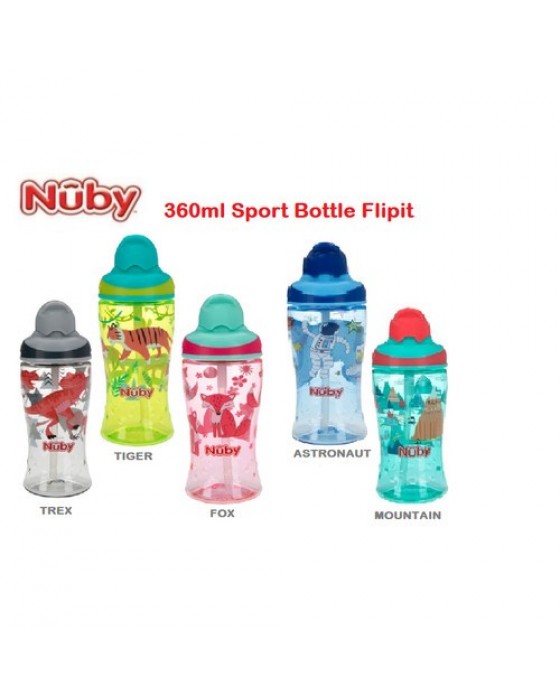 NUBY SPORT BOTTLE FLIPIT 360ML NEW PRINT