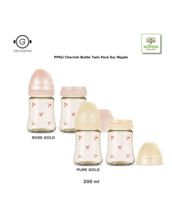 GROSMIMI PPSU CHERRISH BOTTLE TWIN PACK EXCLUDE NIPPLE