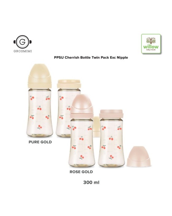 GROSMIMI PPSU CHERRISH BOTTLE TWIN PACK EXCLUDE NIPPLE