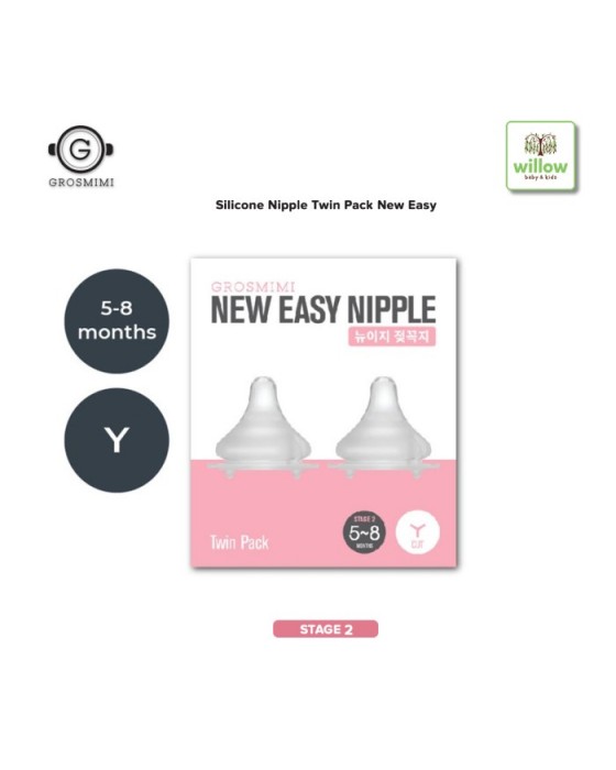 GROSMIMI SILICONE NIPPLES TWIN PACK NEW EASY