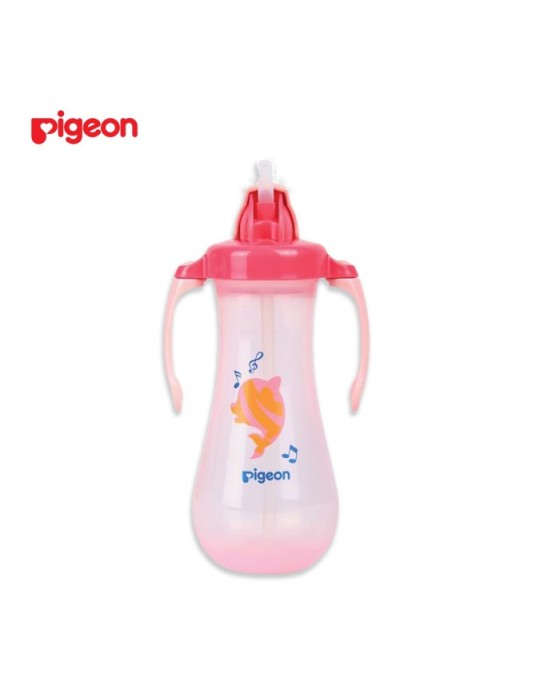 PIGEON TALL STRAW BOTTLE PINK