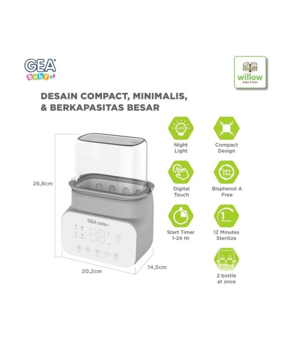 GEA BABY GW-100 SMART BOTTLE WARMER + STERILIZER