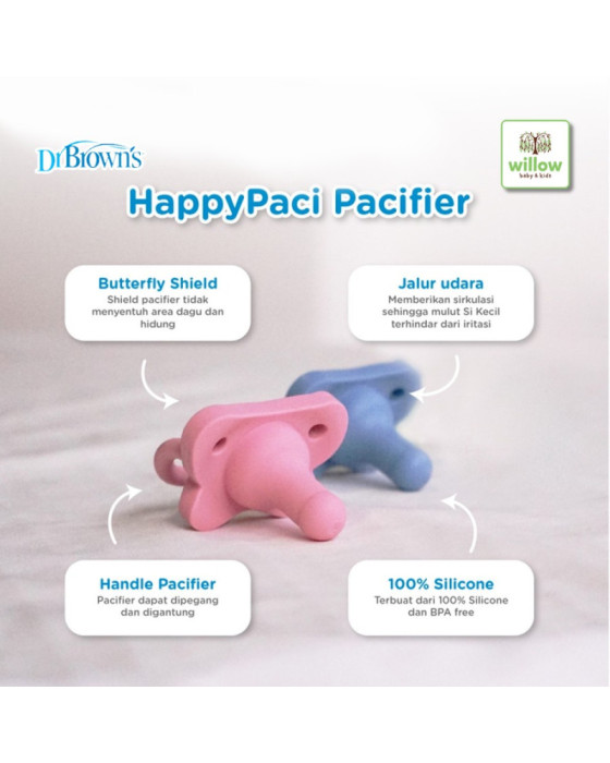 Dr. Brown Pacifier Happypaci Silicone 2S Empeng Bayi