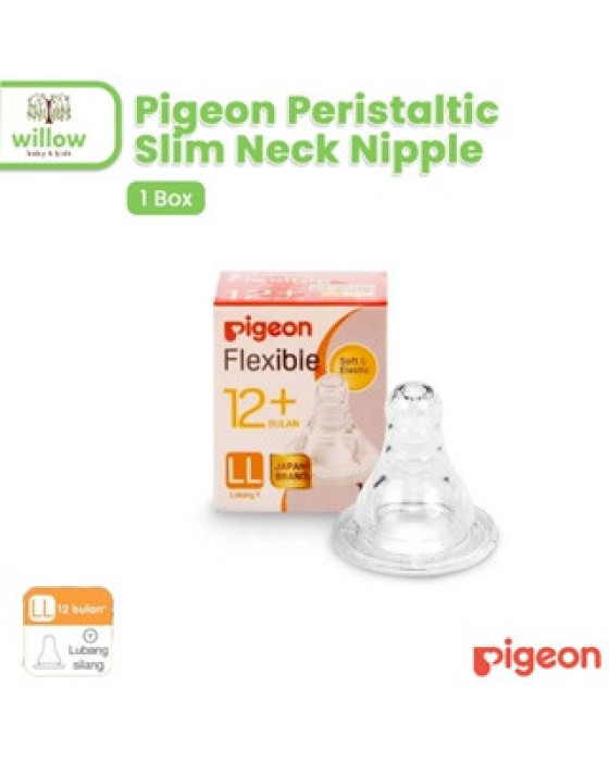 Pigeon Peristaltic Slim Neck Nipple Dot Bayi 1 Box Ukuran LL