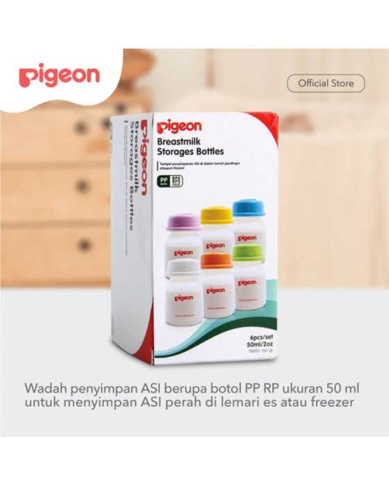 Pigeon Breastmilk Storage Bottle PP RP Botol Asi 6S 50Ml