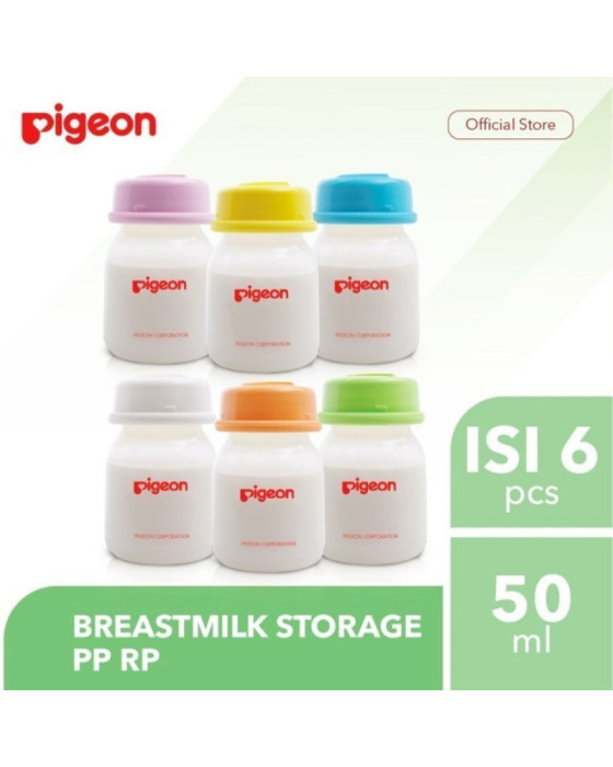 Pigeon Breastmilk Storage Bottle PP RP Botol Asi 6S 50Ml