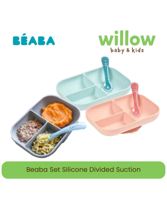 ALAT MAKAN BAYI - BEABA SET SILICONE DIVIDED SUCTION