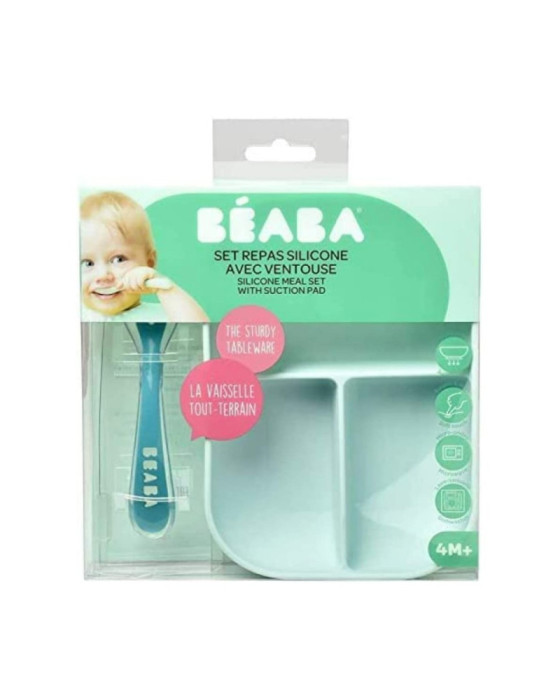 ALAT MAKAN BAYI - BEABA SET SILICONE DIVIDED SUCTION