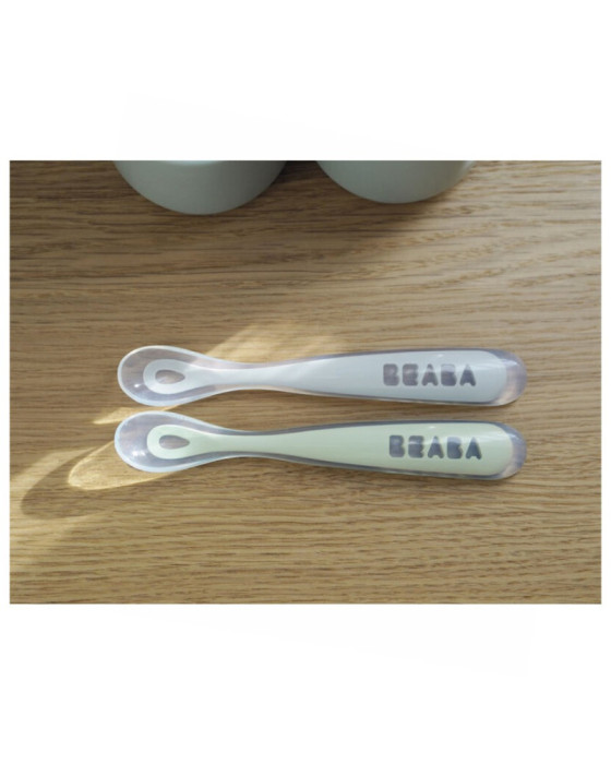 Beaba Silicone Spoon Set 2 1St Age Alat Makan Bayi