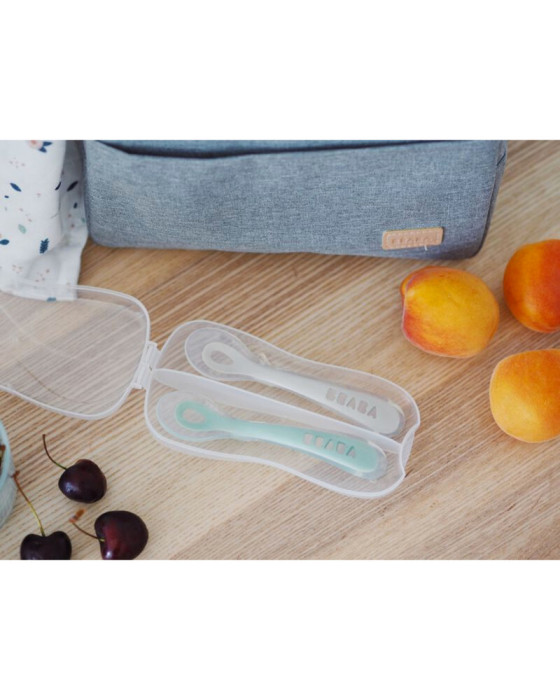 Beaba Set 2 2Nd Stage Silicone Spoon Alat Makan Bayi