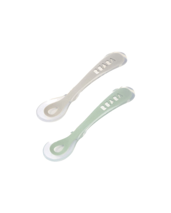 Beaba Set 2 2Nd Stage Silicone Spoon Alat Makan Bayi