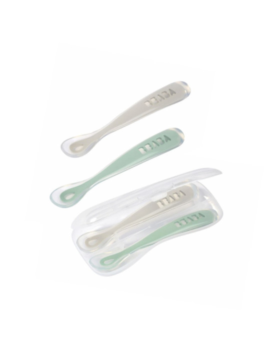 Beaba Silicone Spoon Set 2 1St Age Alat Makan Bayi