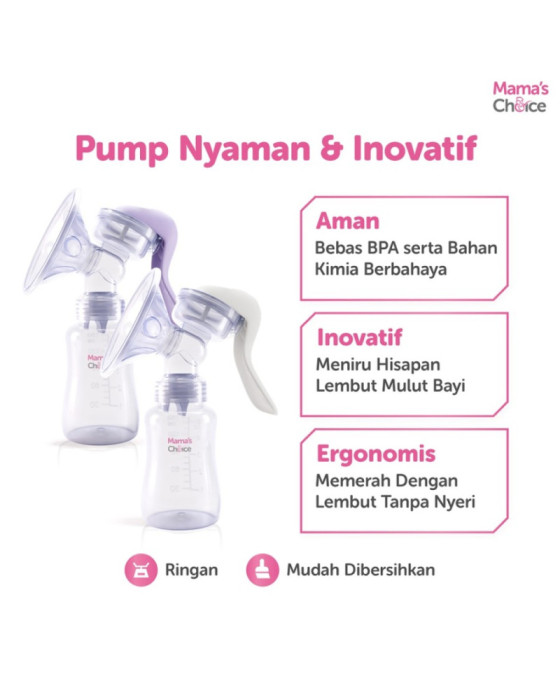 Mamaschoice Manual Breastpump Lilac Breast Pump Pompa ASI