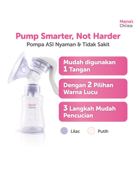 Mamaschoice Manual Breastpump Lilac Breast Pump Pompa ASI